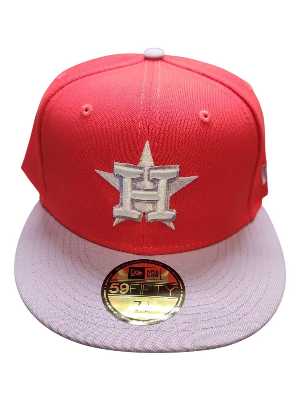 New Era Coral and Light Pink Houston Star H 59FIFTY Fitted Hat